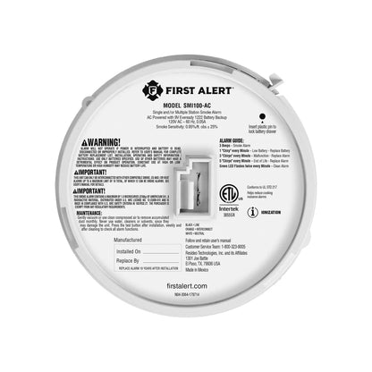 BRK SMI100-AC Hardwire Interconnect Smoke Alarm with Battery Backup (12-pack)