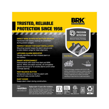BRK SMICO100-AC BRK Interconnect Hardwire Combination Smoke & Carbon Monoxide Alarm (12-pack)