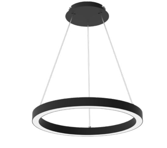 Westgate SRC-D24UD-MCTP-BK High-Output Round Linear Chandelier, Up/Down Light With Separate Controls, Power And CCT Adjustable - Black