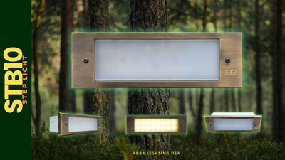 ABBA Lighting STB10 Integrated Brass Step Light, 4W LED, 3000K Warm White, 360 Lumens, 12V AC/DC, IP65 - Natural Brass Finish