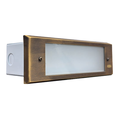 ABBA Lighting STB10 Integrated Brass Step Light, 4W LED, 3000K Warm White, 360 Lumens, 12V AC/DC, IP65 - Natural Brass Finish
