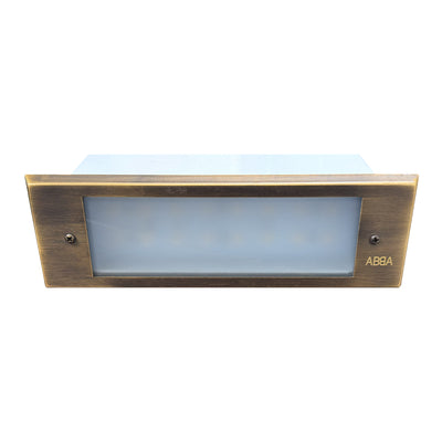 ABBA Lighting STB10 Integrated Brass Step Light, 4W LED, 3000K Warm White, 360 Lumens, 12V AC/DC, IP65 - Natural Brass Finish