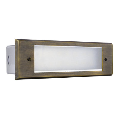 ABBA Lighting STB10 Integrated Brass Step Light, 4W LED, 3000K Warm White, 360 Lumens, 12V AC/DC, IP65 - Natural Brass Finish
