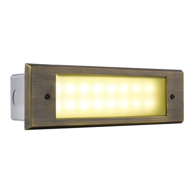 ABBA Lighting STB10 Integrated Brass Step Light, 4W LED, 3000K Warm White, 360 Lumens, 12V AC/DC, IP65 - Natural Brass Finish