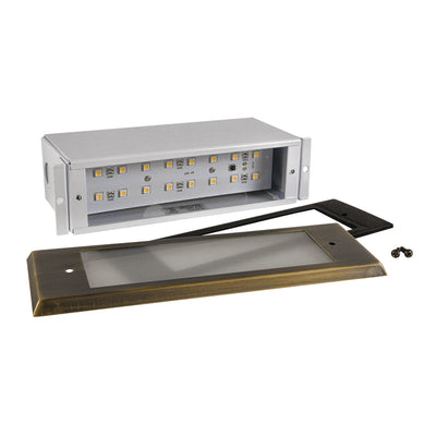 ABBA Lighting STB10 Integrated Brass Step Light, 4W LED, 3000K Warm White, 360 Lumens, 12V AC/DC, IP65 - Natural Brass Finish