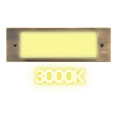 ABBA Lighting STB10 Integrated Brass Step Light, 4W LED, 3000K Warm White, 360 Lumens, 12V AC/DC, IP65 - Natural Brass Finish