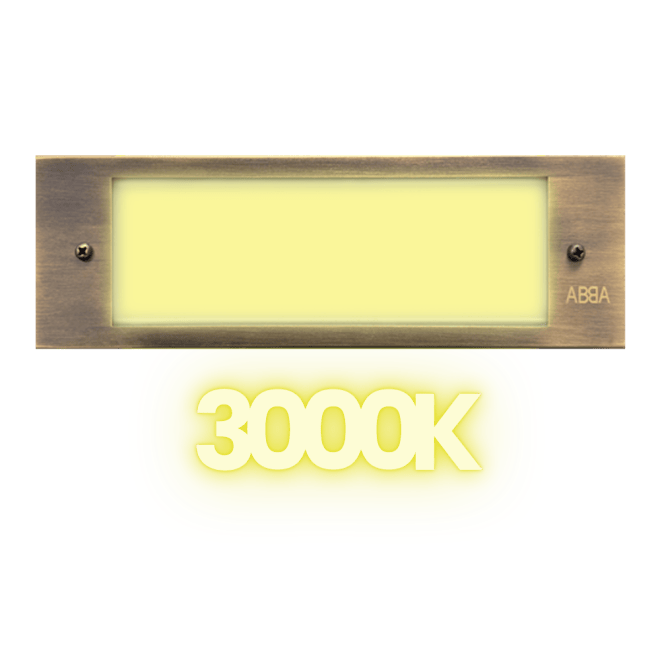 ABBA Lighting STB10 Integrated Brass Step Light, 4W LED, 3000K Warm White, 360 Lumens, 12V AC/DC, IP65 - Natural Brass Finish