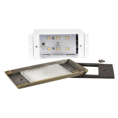ABBA Lighting USA STB11 Integrated Brass Step Light, 1.5W LED, 3000K Warm White, 180 Lumens, 12V AC/DC, IP65 - Natural Brass Finish