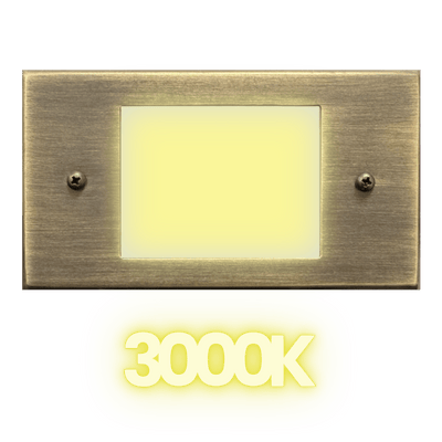 ABBA Lighting USA STB11 Integrated Brass Step Light, 1.5W LED, 3000K Warm White, 180 Lumens, 12V AC/DC, IP65 - Natural Brass Finish