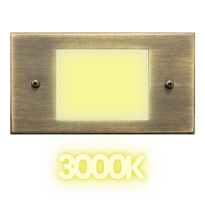 ABBA Lighting USA STB11 Integrated Brass Step Light, 1.5W LED, 3000K Warm White, 180 Lumens, 12V AC/DC, IP65 - Natural Brass Finish
