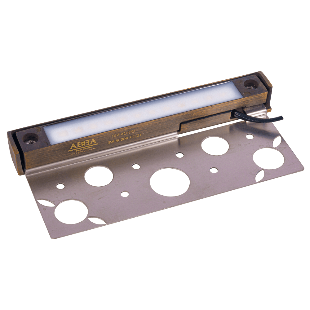 ABBA Lighting STB12-3000k 3W 12V Brass LED Hardscape Edge Light - 3000K, Warm White, Cool White