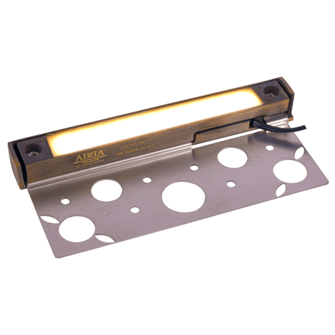 ABBA Lighting STB12-3000k 3W 12V Brass LED Hardscape Edge Light - 3000K, Warm White, Cool White