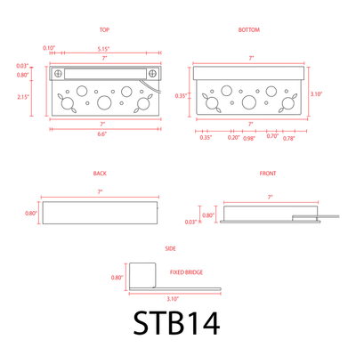 ABBA Lighting STB14 Integrated Aluminum Hardscape/Edge Light, 3W LED, 3000K/5000K, 270 Lumens, 12V AC/DC, IP65 - Bronze Finish