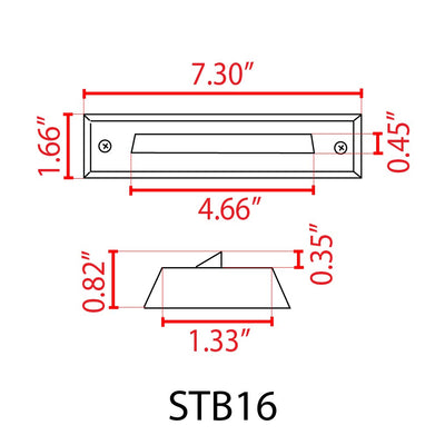 ABBA Lighting STB16-DB Integrated Brass Step Light, 2W LED, 3000K Warm White, 180 Lumens, 12V AC/DC, IP65 - Dark Brass Finish