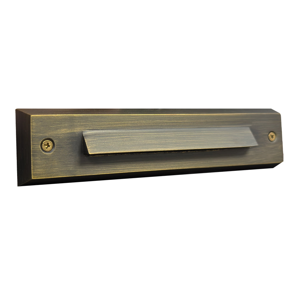 ABBA Lighting STB16-NB Integrated Brass Step Light, 2W LED, 3000K Warm White, 180 Lumens, 12V AC/DC, IP65 - Natural Brass Finish