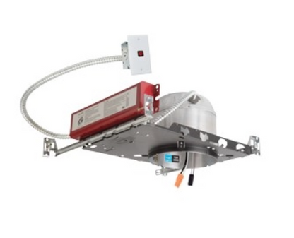 Elco Lighting EL760ICDXA-EM 6" 0-10V Shallow New Construction Dedicated LED Housing With Emergency Backup, 24W - Silver/Red Finish