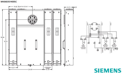 Siemens MK0603S1400SC 400-Amp Ring Type OH/UG Solar Load Center