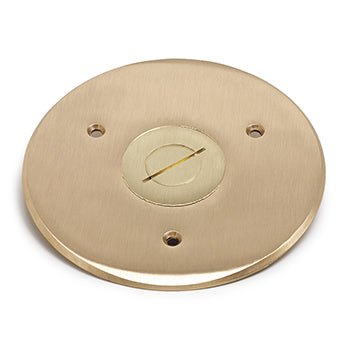 Lew Electric TCP-1-3/4 Seamless Flanged 2-3/4 Combo Plug Cover for 32 Series Floor Box - Brass