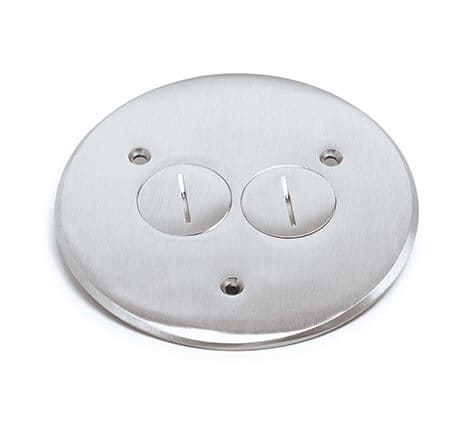 Lew Electric TCP-2-A Seamless Flanged 2 Screw Plug Cover for 32 Series Floor Box - Aluminum