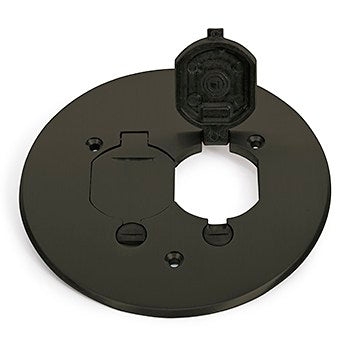 Lew Electric TCP-2-LR-DB Seamless Flanged 2 Flip Lid Cover for 32 Series Floor Box - Bronze