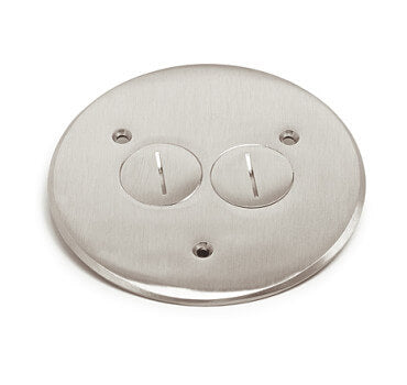 Lew Electric TCP-2-NS Seamless Flanged 2 Screw Plug Cover for 32 Series Floor Box - Nickel