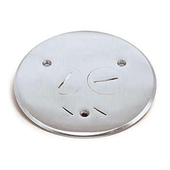 Lew Electric TCP-2-PC-A Seamless Flanged 4 Screw Plug Cover for 32 Series Floor Box - Aluminum