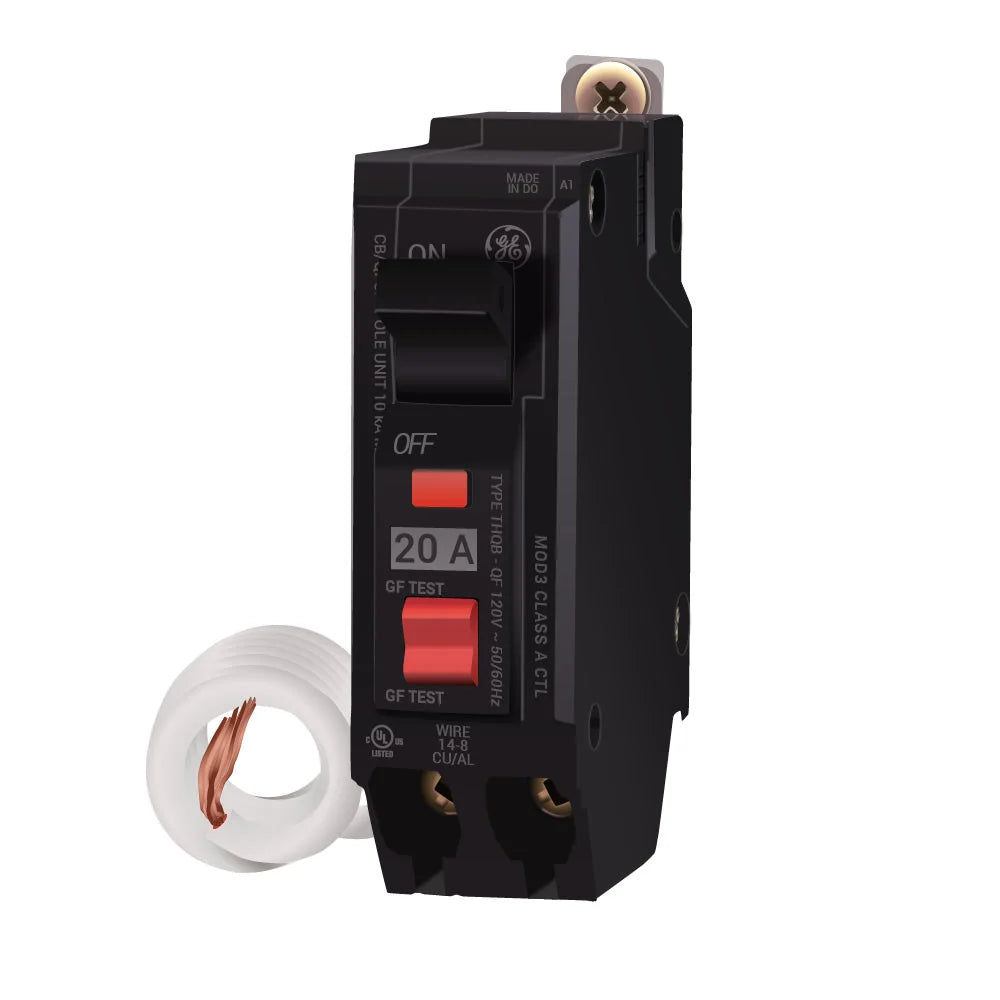 General Electric ABB THQB1120GFT 20-Amp 1-Pole GFCI Circuit Breaker – Refurbished