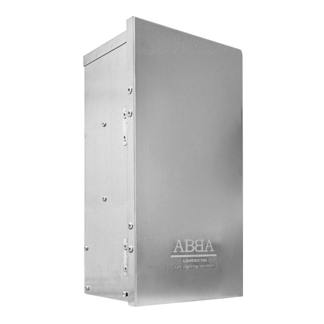 ABBA Lighting TSRPT150 150W Stainless Steel Manual Landscape Lighting Transformer, 12V/13V/14V/15V Multi-Tap, Photocell & Timer, IP65
