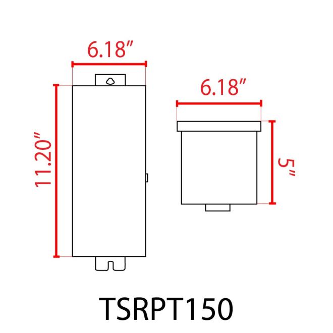 ABBA Lighting TSRPT150 150W Stainless Steel Manual Landscape Lighting Transformer, 12V/13V/14V/15V Multi-Tap, Photocell & Timer, IP65