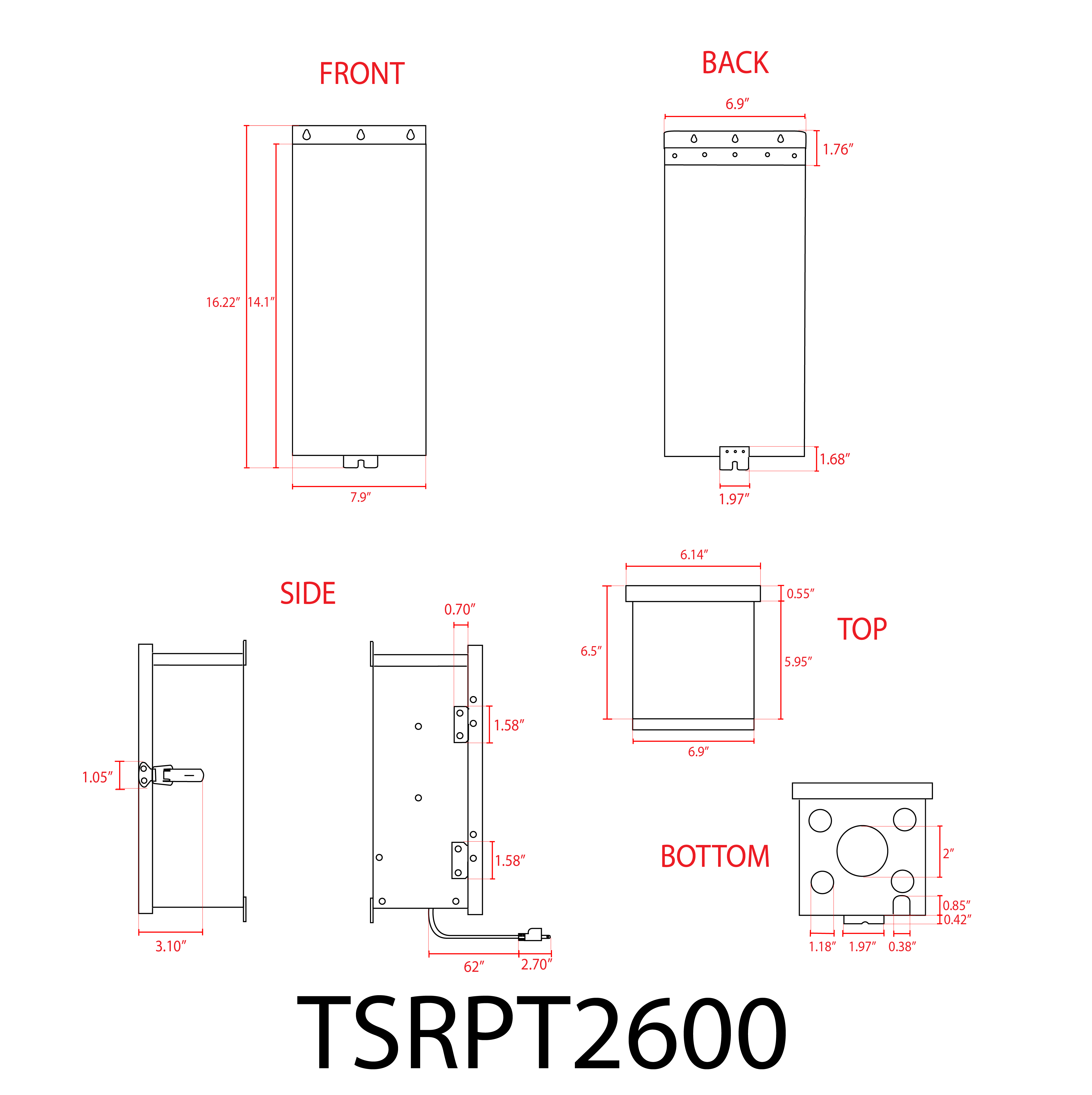 ABBA TSRPT24600 600W Stainless Steel Manual Transformer with Photocell