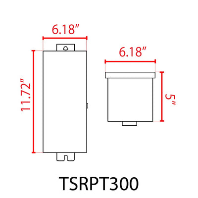 ABBA Lighting TSRPT300 300W Stainless Steel Manual Landscape Lighting Transformer, 12V/13V/14V/15V Multi-Tap, Photocell & Timer, IP65