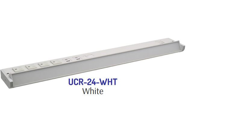 Westgate UCR-24-WHT Undercabinet Series With Receptacles And USB Ports - White