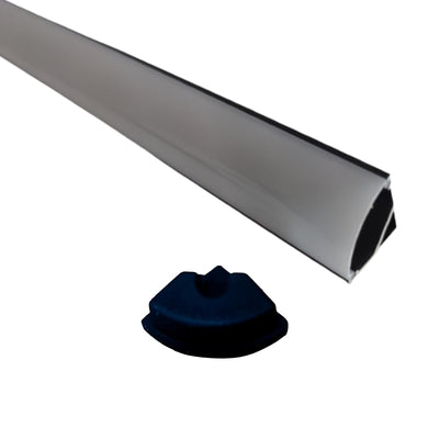 ABBA AP59 Aluminum Corner Channel LED Strip Light Cover, Black - 80 Feet - Sonic Electric