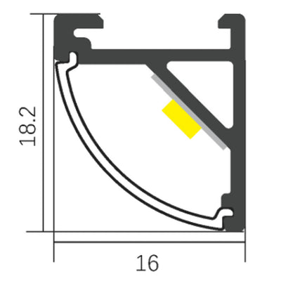 ABBA AP59 Aluminum Corner Channel LED Strip Light Cover, Silver - 80 Feet - Sonic Electric