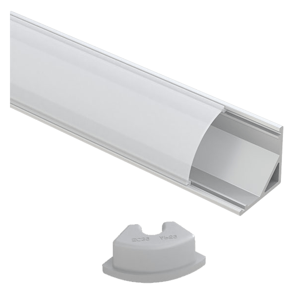 ABBA AP59 Aluminum Corner Channel LED Strip Light Cover, Silver - 80 Feet - Sonic Electric