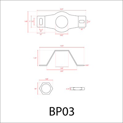 ABBA BP3 Brass Bracket - Sonic Electric