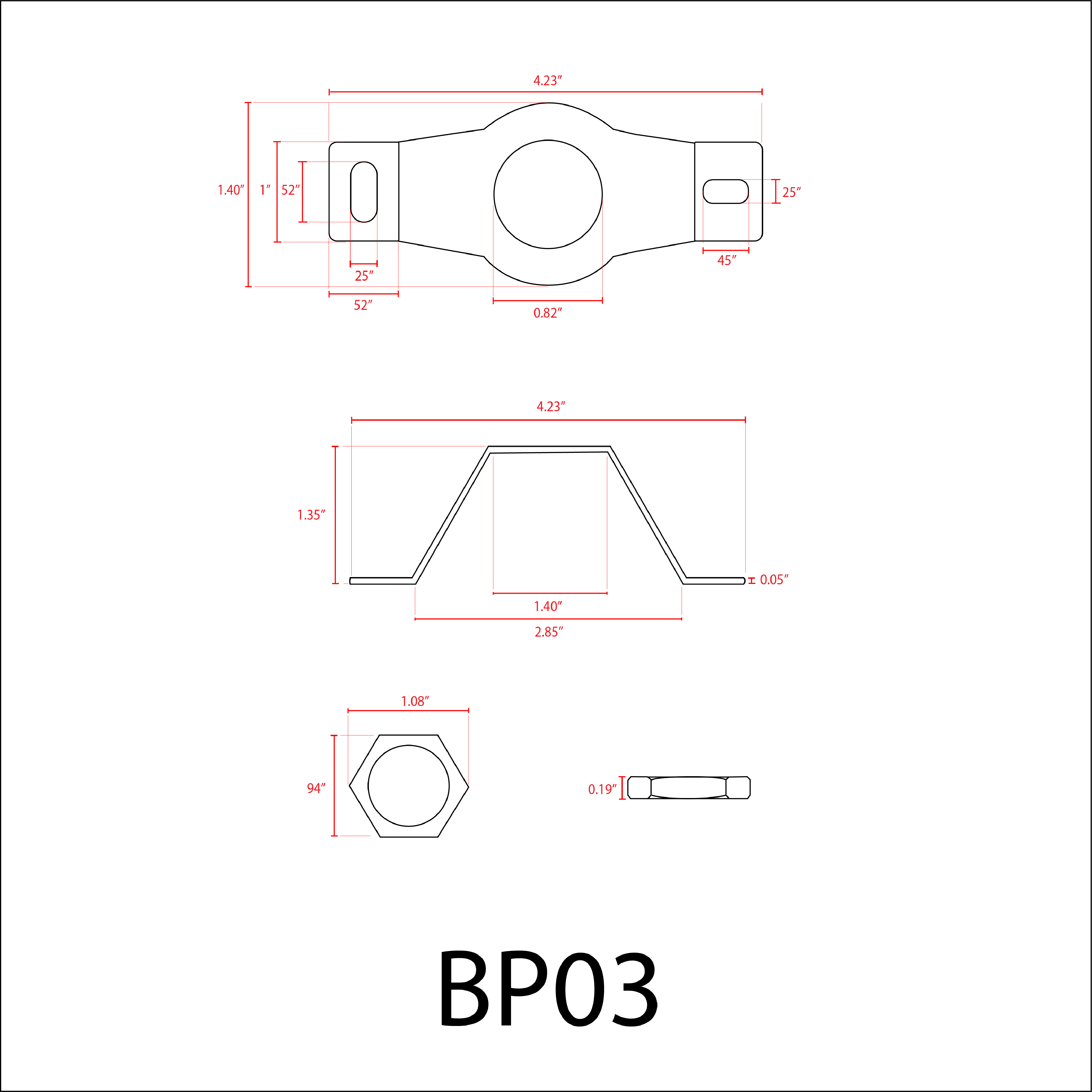 ABBA BP3 Brass Bracket - Sonic Electric