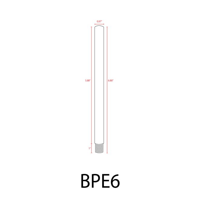ABBA BPE6 6" Brass Post Extension - Sonic Electric
