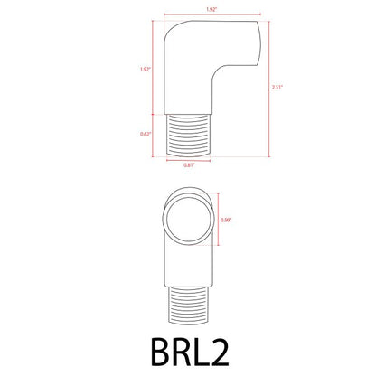 ABBA BRL2 Brass 90 Degree Coupling - Sonic Electric
