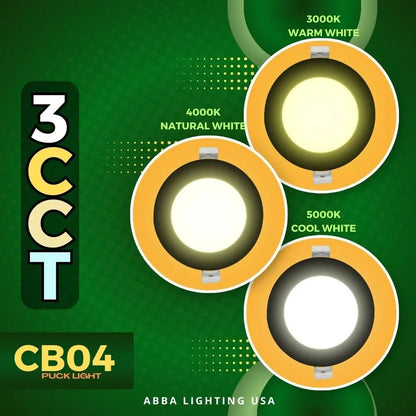 ABBA CB04 12V 10W 3 - CCT LED Puck Light - 900 Lumens - Sonic Electric