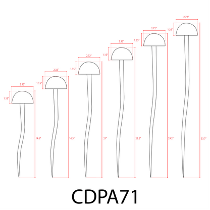 ABBA CDPA71 6 - Piece Integrated Mushroom Aluminum LED Path Light Set - 3000K, Warm White - Sonic Electric