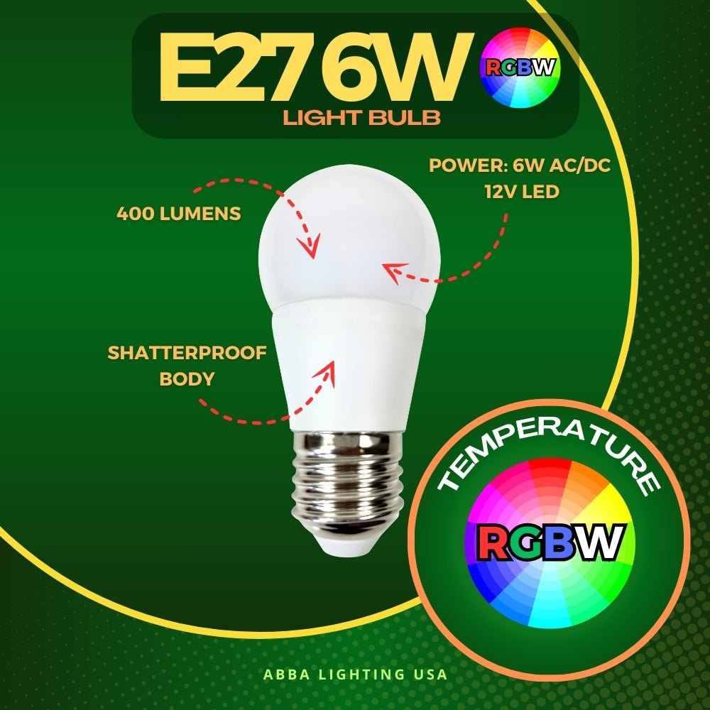 ABBA E27 6W RGBW LED Bulb - Sonic Electric