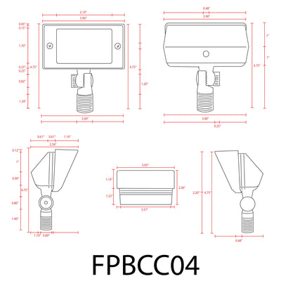 ABBA FPBCC04 Adjustable Integrated Flood Light – Natural Brass, 3‑CCT (3000K/4000K/5000K) - Sonic Electric