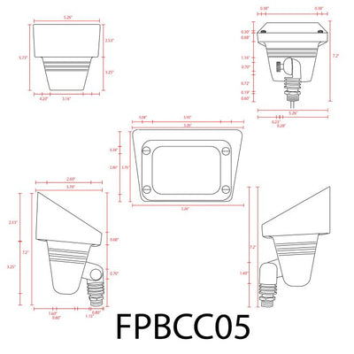 ABBA FPBCC05 Adjustable Integrated Flood Light – Natural Brass, 3‑CCT (3000K/4000K/5000K) - Sonic Electric