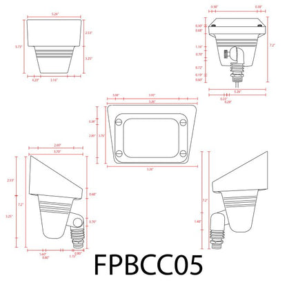 ABBA FPBCC05 Adjustable Integrated Flood Light – Natural Brass, 3‑CCT (3000K/4000K/5000K) - Sonic Electric