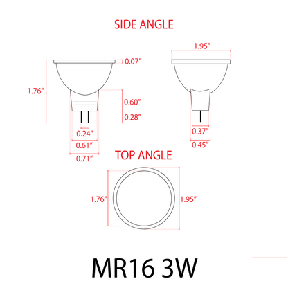 ABBA MR16 3W 12V Dimmable LED Light Bulb - Sonic Electric