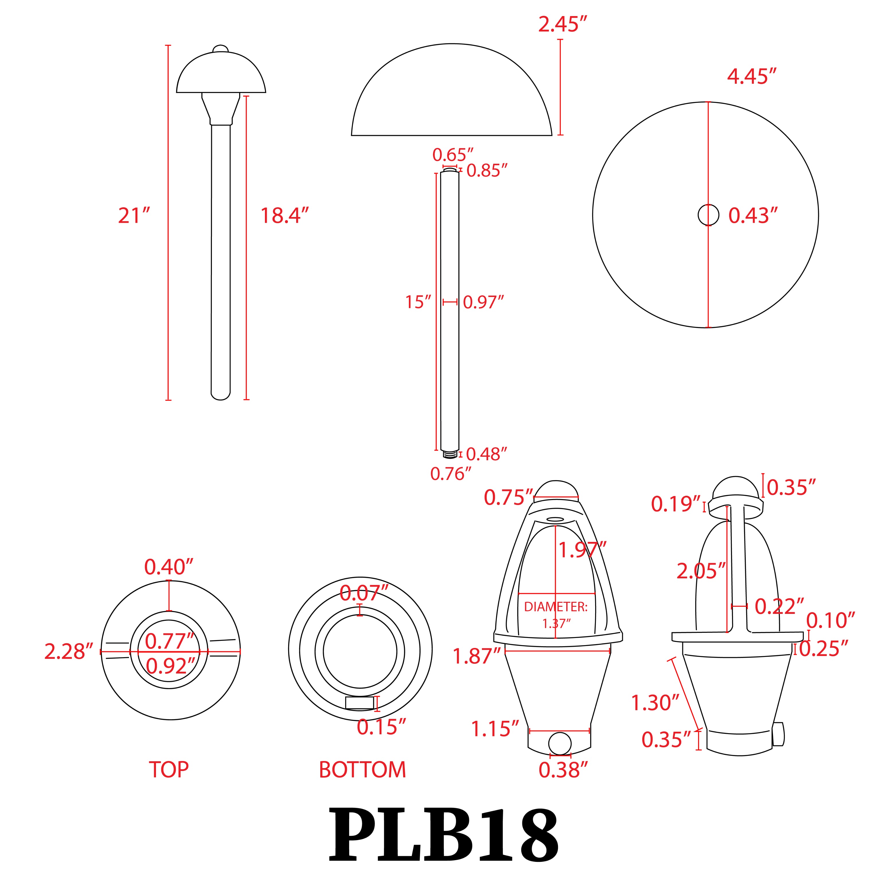 ABBA PLB18 Architectural Brass LED Path Light - Sonic Electric