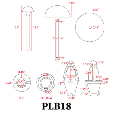 ABBA PLB18 Architectural Brass LED Path Light - Sonic Electric