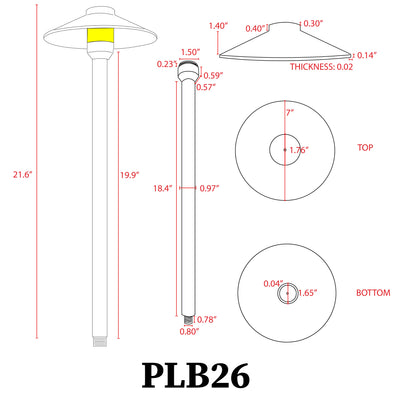 ABBA PLB26 Solid Brass Dome Path Light - Sonic Electric