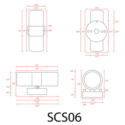 ABBA SCS06 12V Black LED Up and Down Light - Sonic Electric